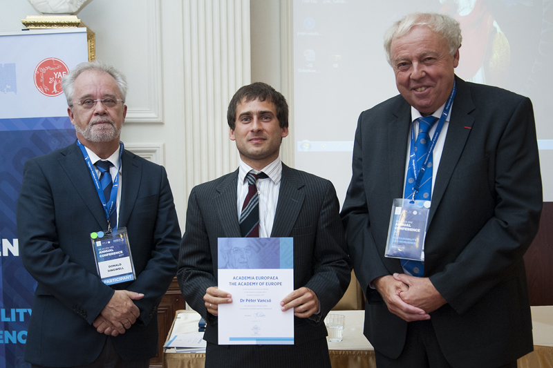 Professor Donald Dingwell, Vice President of Academia Europaea, Dr. Péter Vancsó, Professor Sierd Cloetingh, President of Academia Europaea